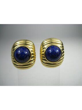Joan Rivers Gold Tone Clip On Earrings Faux Stone Center Statement